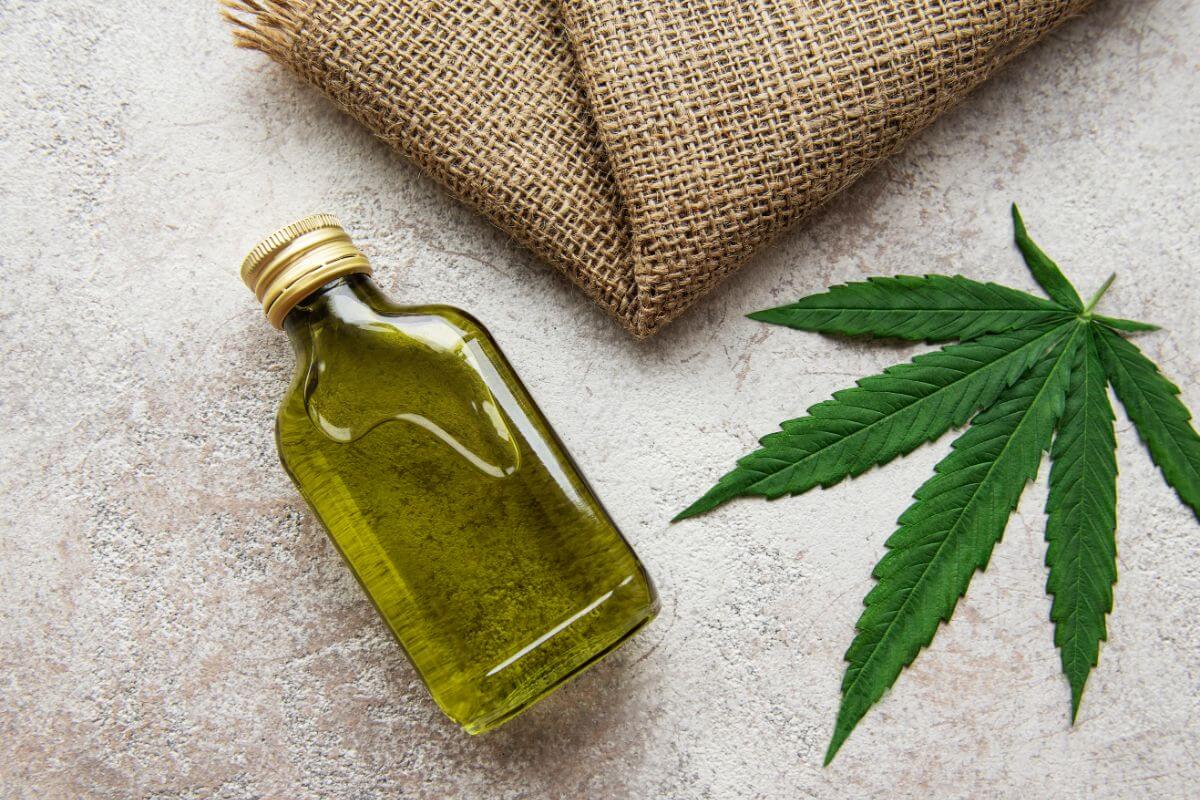 PTSD. cbd oil hemp tincture cannabis cosmetic product for skin care.